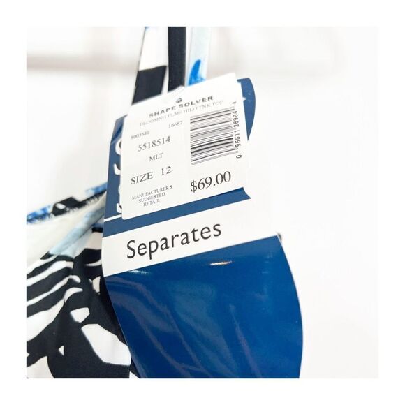 Shape Solver Swim Womens Tankini Two Piece Top Floral Adjustable Size 12 NEW - Picture 6 of 7